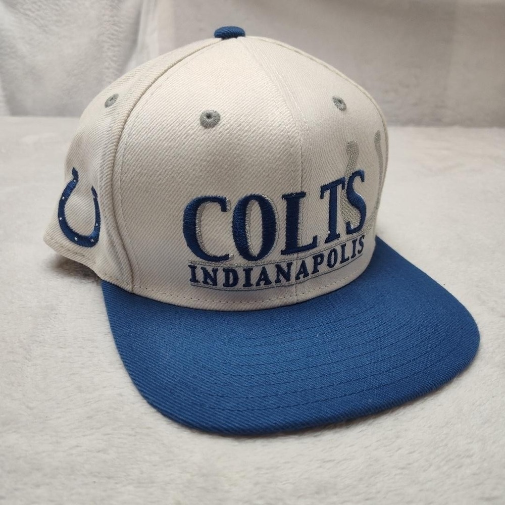 Vintage Indianapolis Colts Hat Cap Snap Back Mens White NFL Football Reebok